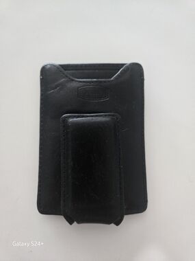 Fossil Black Leather Money Clip Card Holder